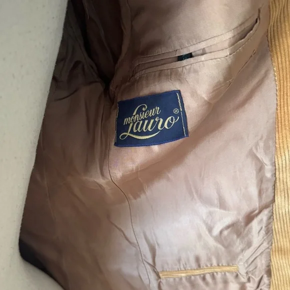 Vintage Tan Corduroy Double-Breasted Blazer